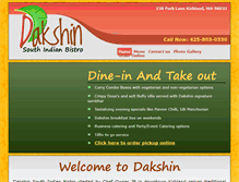 Tablet Screenshot of dakshinbistro.com